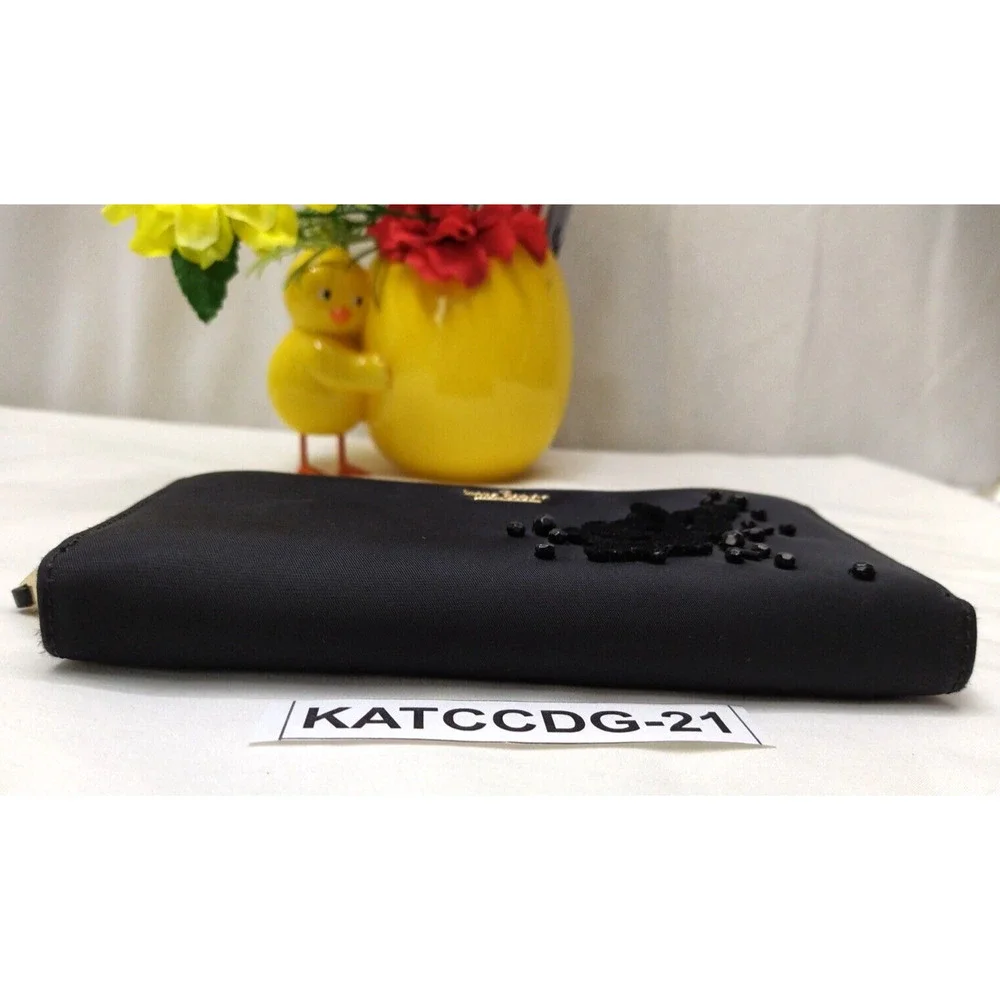 Kate Spade New York Black Dawn Place Embellished Neda Nylon Wallet